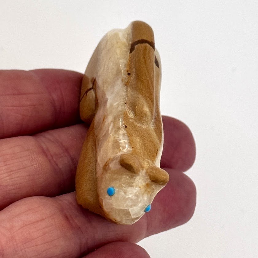 Zuni Spirits is proud to represent a variety of Zuni fetish carvers, including Vernon Lunasee & Prudencia Quam | Calcite | Old Style Mountain Lion!