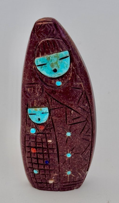 Zuni Spirits is proud to represent a variety of Zuni fetish carvers, including, Leroy  Chavez | Inlaid Pipestone| Four Maidens!