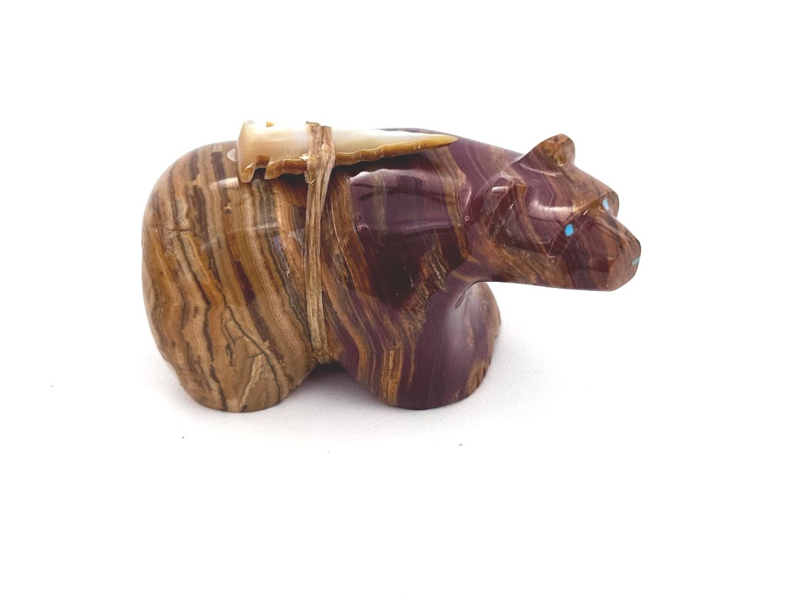 Zuni Spirits is proud to represent a variety of Zuni fetish carvers, includingStaley Natewa (d.)| Pakistan Travertine Bear Bear!