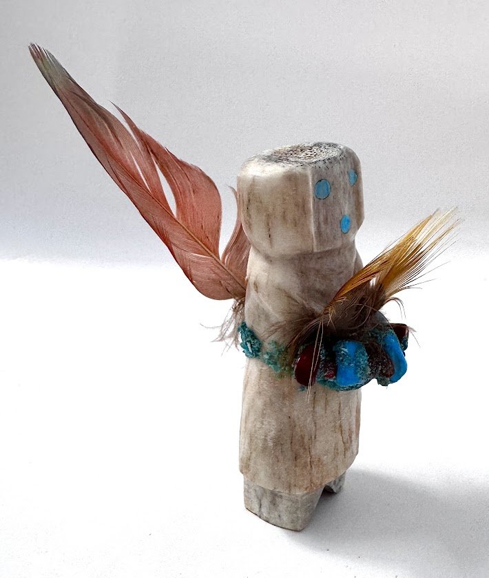 Zuni Spirits is proud to represent a variety of Zuni fetish carvers, including Unknown |  Antler, beads & Macaw feathers Zuni Altar Doll