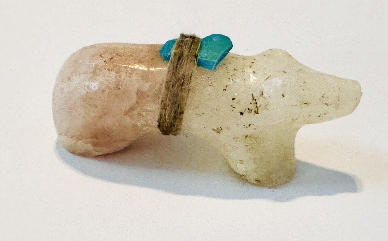 Zuni Spirits is proud to represent a variety of Zuni fetish carvers, includingSaul Yuselew|  Found stone, possibly alabaster bear